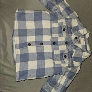 Carter's Blue and White Checkered Shirt